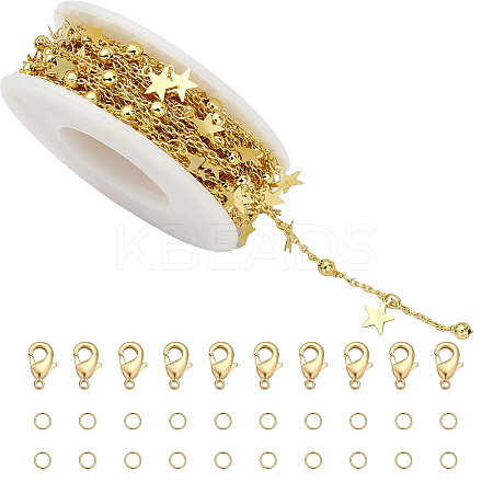 CHGCRAFT DIY Star Beaded Satellite Chains Bracelet Necklace Making Kit DIY-CA0005-09-1