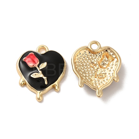 Rack Plating Alloy Enamel Pendants ENAM-O050-05G-A-1