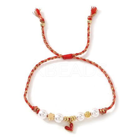 Handmade Heart Brass Enamel Charm Bracelets OI2276-8-1