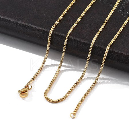 1.8mm Rack Plating Brass Box Chain Necklaces for Women Men MAK-L044-60G-2A-1