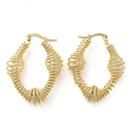 Rack Plating Brass Wire Wrap Twist Oval Hoop Earrings EJEW-M225-08G-1