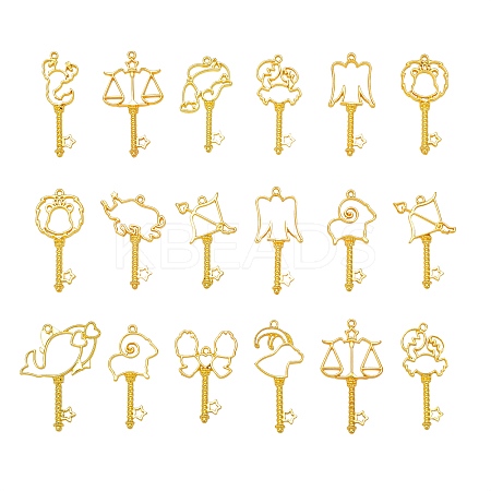 24Pcs 12 Style Alloy Open Back Bezel Pendants PALLOY-CJ0001-128-1