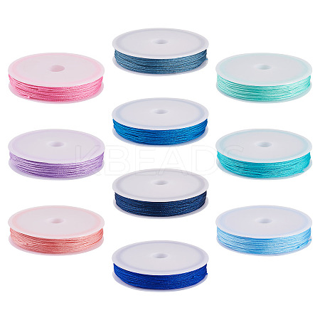 10Pcs 10 Colors Polyester Cord OCOR-TAC0040-01A-1