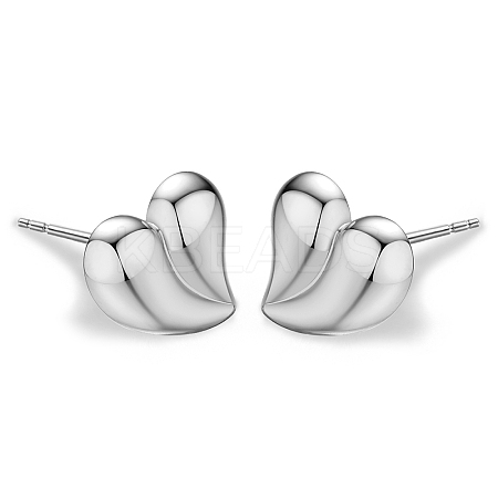 S925 Sterling Silver Heart Stud Earrings JQ5379-2-1