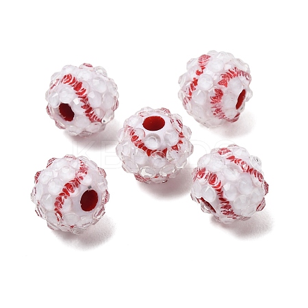 Sports Theme Opaque Acrylic European Beads RB-CBA95A4-04A-03-1