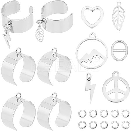 DIY Charm Cuff Ring Making Kit DIY-UN0003-69-1