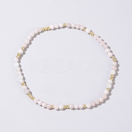 Natural Rose Quartz Round Beads Stretch Bead Bracelets for Women CQ7665-5-1