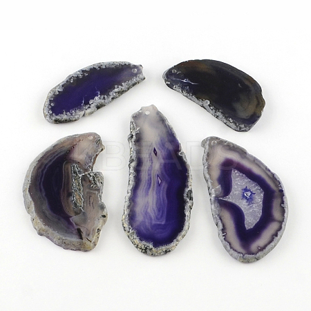 Dyed Mixed Shape Natural Agate Gemstone Big Pendants G-R300-10-1