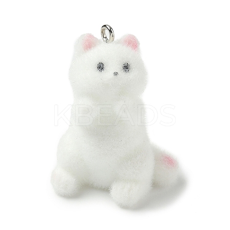 Flocking Resin Pendants RESI-K203-14B-1