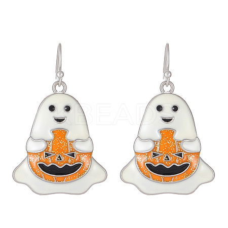 Halloween Alloy Enamel Dangle Earrings FS-WG03594-05-1