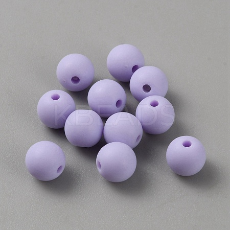 Acrylic Frosted Round Beads FACR-WH0001-06A-08-1