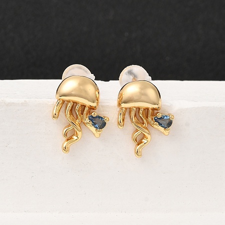 Brass Stud Earrings EJEW-C158-11A-G-1