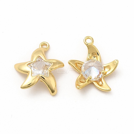 Rack Plating Brass Micro Pave Cubic Zirconia Pendants ZIRC-M120-12G-1