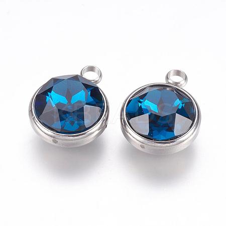 K9 Glass Rhinestone Pendants STAS-F123-26D-1