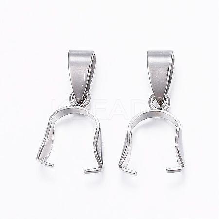 Tarnish Resistant 304 Stainless Steel Pendant Pinch Bails STAS-E127-11P-1