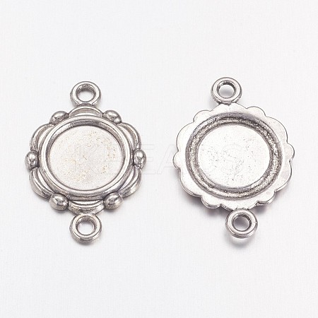 Tibetan Style Link Cabochon Bezel Settings LS-TIBEP-0578-S-FF-1