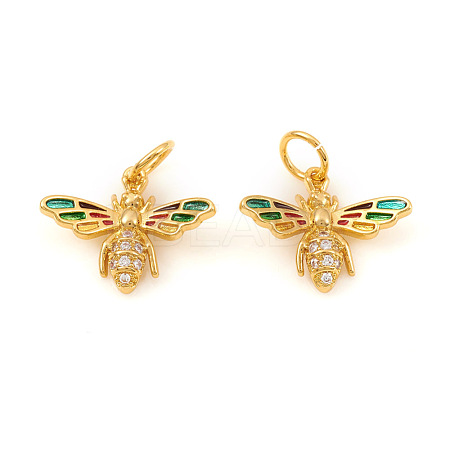 Brass Micro Pave Cubic Zirconia Pendants KK-I672-45G-1