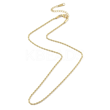 Ion Plating(IP) 304 Stainless Steel Rope Chain Necklace for Men Women X-NJEW-M200-04G-1