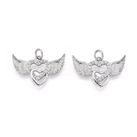 Brass Micro Pave Cubic Zirconia Pendants ZIRC-T016-03P-1