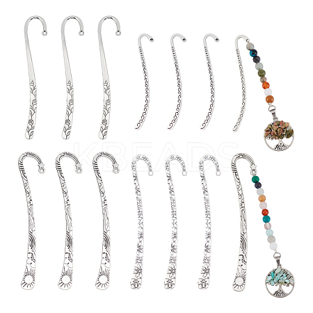 12Pcs 4 Styles Tibetan Style Alloy Bookmarks FIND-UN0007-12-1