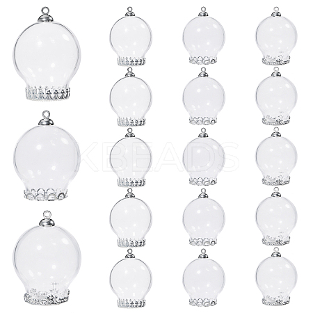DIY Round Glass & Brass Bottle Pendant Making Kits DIY-CA0006-75-1