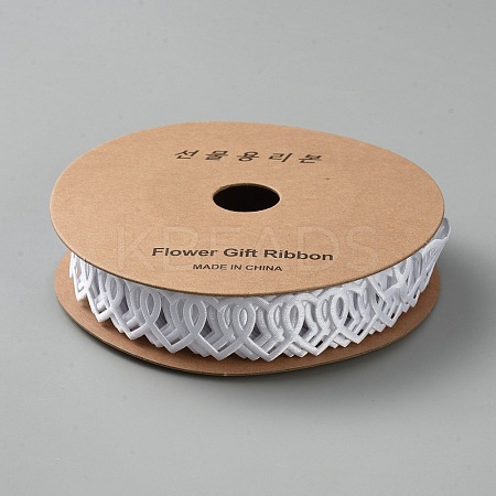 Polyester Heart Ribbon DIY-WH20048-086B-1