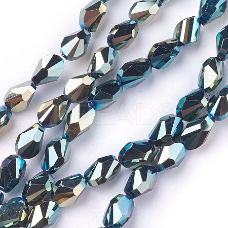 Electroplate Glass Beads Strands EGLA-I009-FP01-1