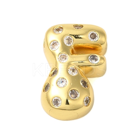 Rack Plating Brass Micro Pave Clear Cubic Zirconia Perdants KK-C067-11G-F-1