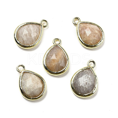 Natural Sunstone Faceted Pendants G-U019-05G-10-1