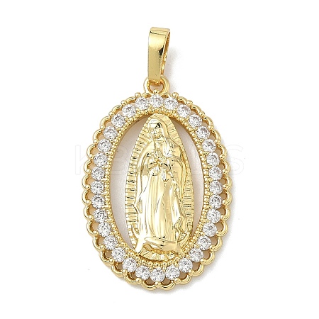 Brass Micro Pave Clear Cubic Zirconia Pendants KK-G548-16G-1
