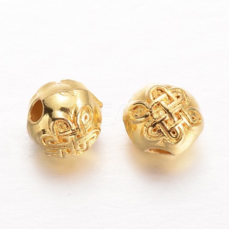 Round Alloy Beads PALLOY-L166-25G-1