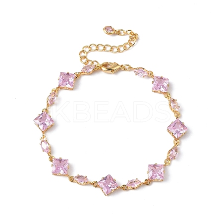 Brass Link Chain Bracelets BJEW-D378-07G-1