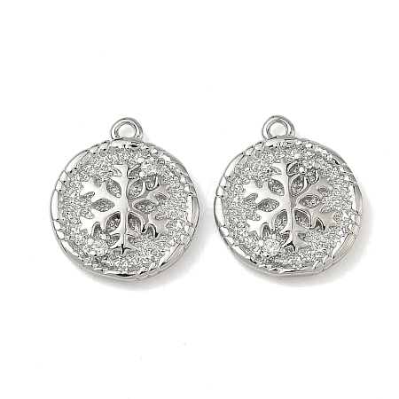 Christmas Brass Micro Pave Clear Cubic Zirconia Pendants KK-A280-03D-P-1
