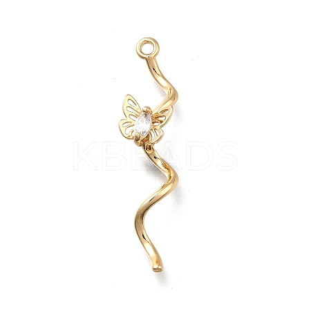 Brass Micro Pave Cubic Zirconia Pendants KK-D312-07G-1