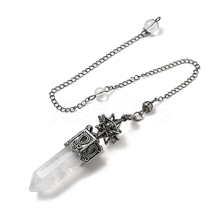 Natural Quartz Crystal Faceted Bullet Pointed Dowsing Pendulums G-B149-14AS-07-1