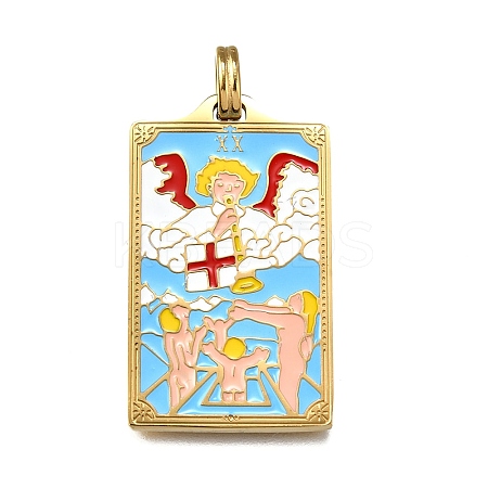 Tarot 304 Stainless Steel Enamel Pendants STAS-M119-07H-G-1