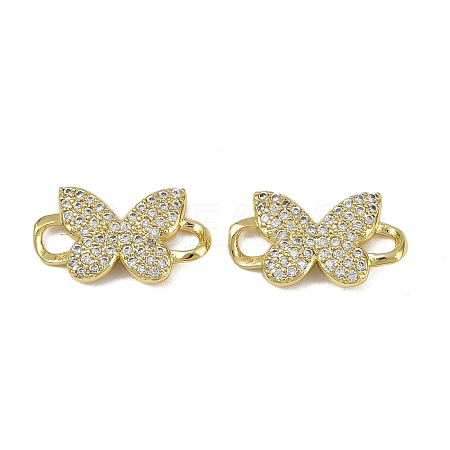 Brass Micro Pave Clear Cubic Zirconia Butterfly Links KK-I358-032G-1