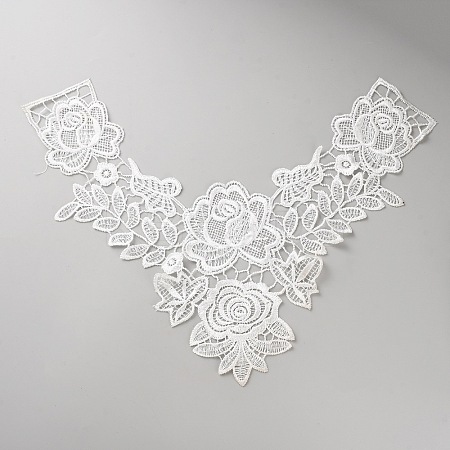Embroidered Floral Lace Collar FIND-WH0148-304B-1