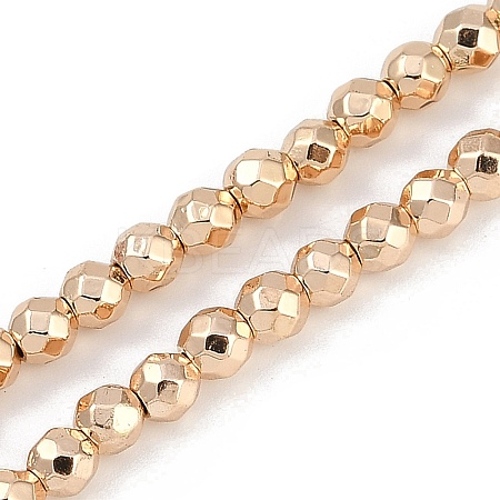 Baking Paint Electroplated Synthetic Non-magnetic Hematite Beads Strands G-H072-A01-01C-1