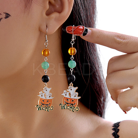 Alloy Enamel Dangle Earrings FS-WGFB6AD-04-1