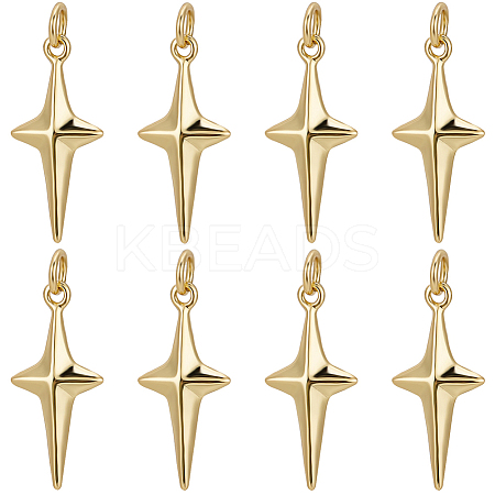 10Pcs Brass Pendants ZIRC-BBC0002-29-1