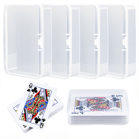 4Pcs Plastic Card Storage Boxes with Hinged Lids CON-CP0001-017-1