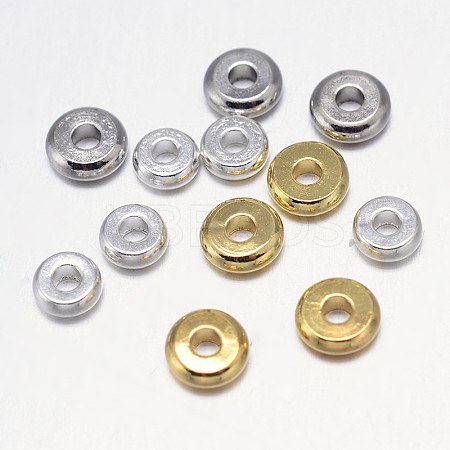 Flat Round Brass Spacer Beads X-KK-L106H-01-1