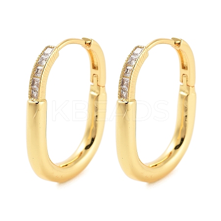 Rack Plating Oval Brass Hoop Earrings EJEW-N055-29G-RS-1