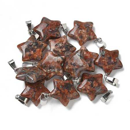 Natural Red Sesame Jasper Pendants G-B127-12P-03-1