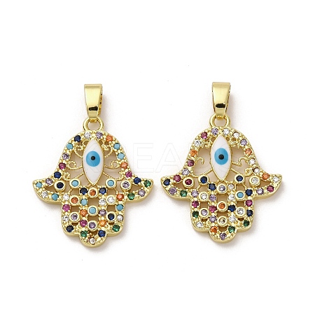 Brass Micro Pave Cubic Zirconia Pendants KK-F903-06G-02-1