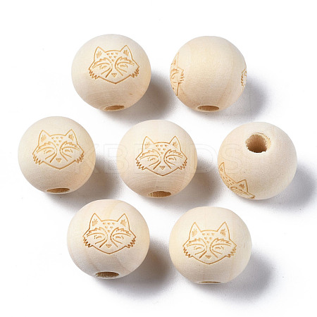 Unfinished Natural Wood European Beads WOOD-S045-150-1