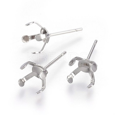 Tarnish Resistant 304 Stainless Steel Stud Earring Findings X-STAS-L219-03D-P-1