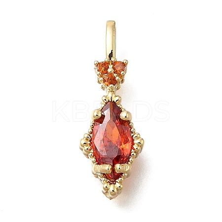 Brass Glass Pendants KK-U061-20G-04-1