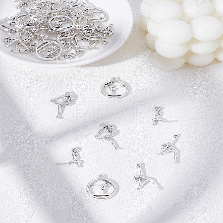 40Pcs 4 Styles Tibetan Style Alloy Pendants FIND-LP0006-51-1